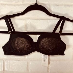 NWT Soma Lightest Lift Demi Underwire Lined Bra 32 A Black Lace #0299